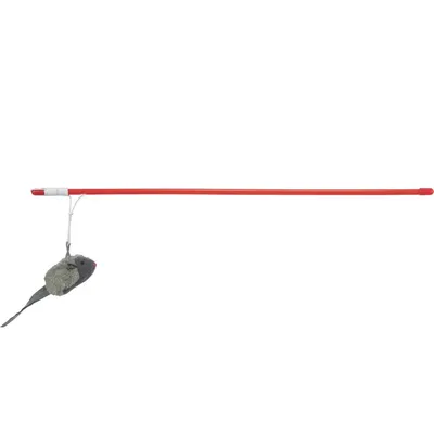 Trixie - 1 Cannes à pêche avec souris Squeaky longueur 47 cm pour chat