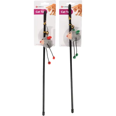 animallparadise - 1 Canne à pêche  Mishka souris avec grelot  jouet pour ch