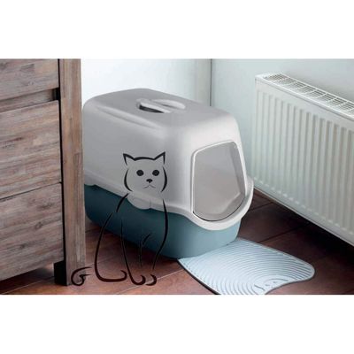 Maison de toilette Cathy filtre  acier 40 x 56 x H40 cm,  pour chat