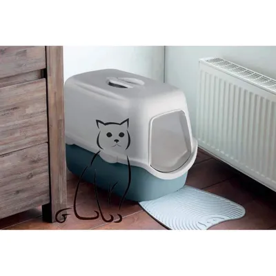 Maison de toilette Cathy filtre acier 40 x 56 x H40 cm, pour chat Maison de toilette Cathy filtre acier 40 x 56 x H40 cm, pour chat