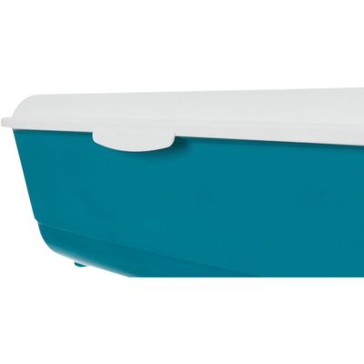Bac à litière vert avec rebord 37 x 47 x 15 cm pour chats