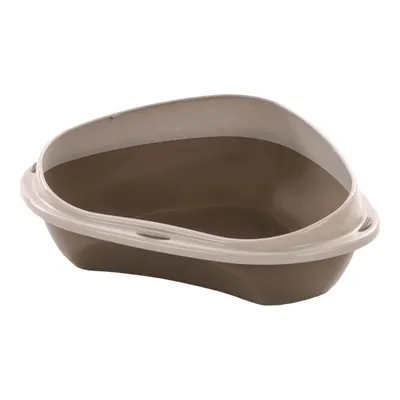 Bac à litière angle Sadio S taupe 49.5 x 39.5 x 17 cm pour chat