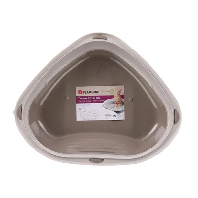 Bac à litière angle Sadio S taupe 49.5 x 39.5 x 17 cm pour chat Bac à litière angle Sadio S taupe 49.5 x 39.5 x 17 cm pour chat