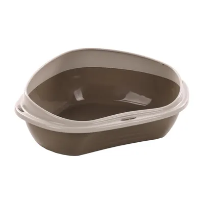 Bac à litière angle Sadio L taupe 58.5 x 48 x 20.5 cm pour chat Bac à litière angle Sadio L taupe 58.5 x 48 x 20.5 cm pour chat