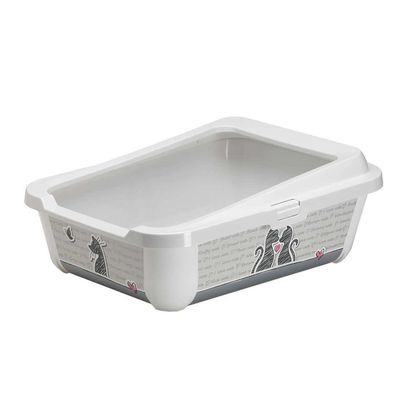 Bac a litière Hercules blanc  51 x 39 x h  19 cm pour chat