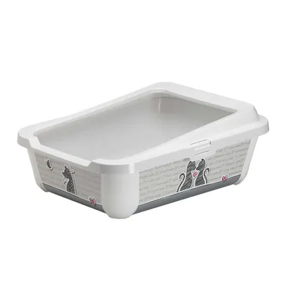 animallparadise - Bac a litière Hercules blanc  51 x 39 x h  19 cm pour cha