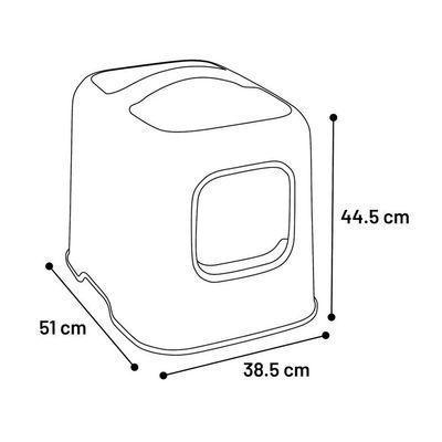 animallparadise - Maison de toilette, Lisa grise 38.5 x 51 x H44.5 cm, pour