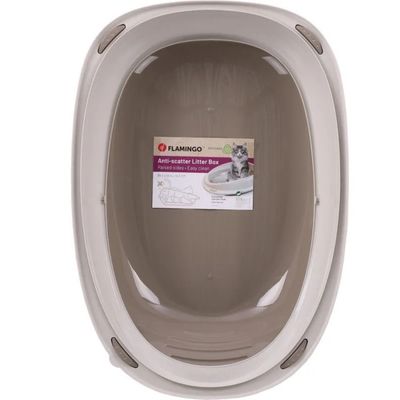 Bac à litière Jota L taupe 56.5 x 39.5 x 19 cm pour chat