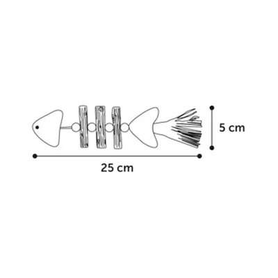 Poisson Topsy en bois Matatabi nature 21 x 2.5 cm jeux pour chat.