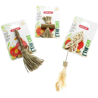 3 jouets en Matatabi et rotin, jouet pour chat