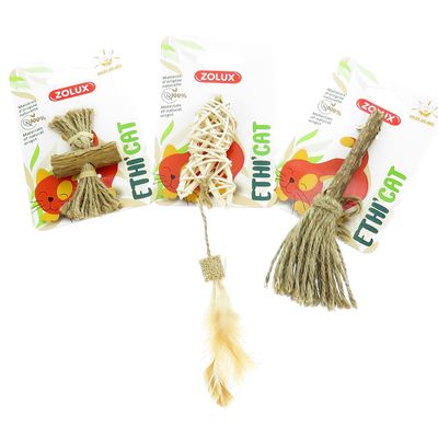 3 jouets en Matatabi et rotin, jouet pour chat