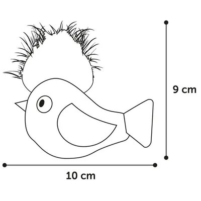 Flamingo - Oiseau rose WINNY  taille 9 x 10 x 3 cm Jouet pour chat