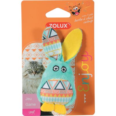 Lapin vert Kali . 11 x 5 x 3 cm. avec catnip. Jouet chat