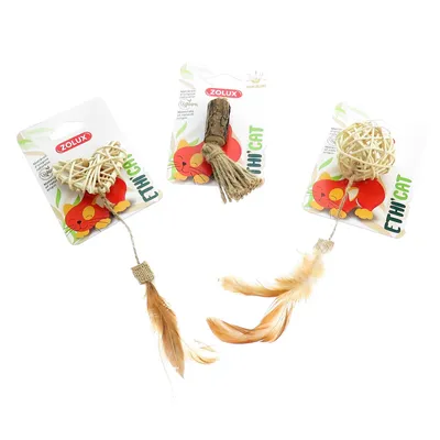 3 jouets en rotin et Matatabi, jouet pour chat