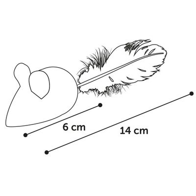 Souris rose WINNY. taille 6 x 14  x 3 cm. Jouet pour chat.