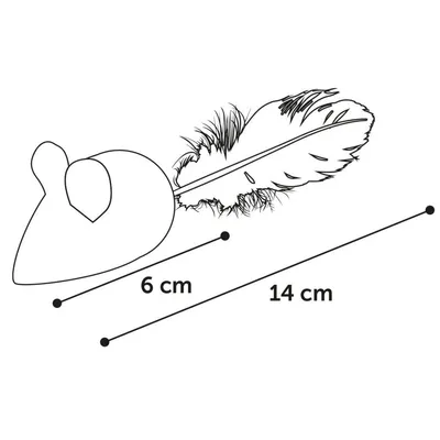 Flamingo - Souris rose WINNY. taille 6 x 14  x 3 cm. Jouet pour chat.