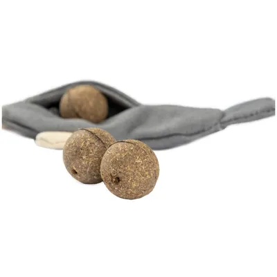 Flamingo - Lapin 14 cm gris beige+ 3 billes de Catnip jouet pour chat