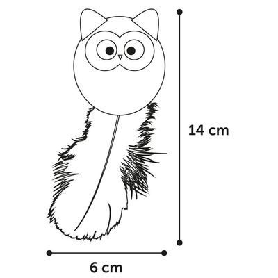 Hibou rose WINNY. taille 6 x 14 x 3 cm Jouet pour chat.