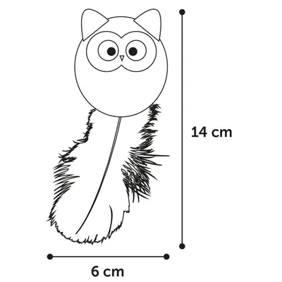 Flamingo - Hibou rose WINNY. taille 6 x 14 x 3 cm Jouet pour chat.