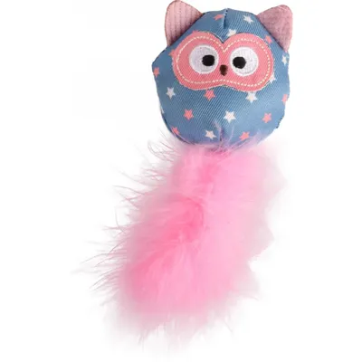 Hibou rose WINNY. taille 6 x 14 x 3 cm Jouet pour chat.
