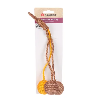 Flamingo - Jouet Justo Balle Brun & Jaune pour chat