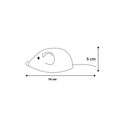 Souris Medy  5 x 14 cm Jouet pour chat.