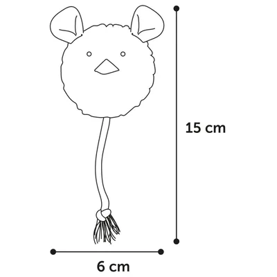 Flamingo - 1 souris ronde SUAVA 15 cm  jouet pour chat  couleur aléatoire