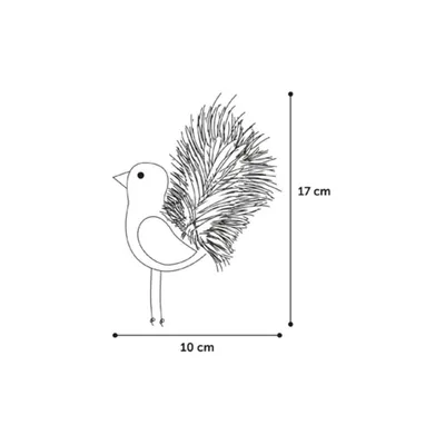 Oiseau Medy  taille 10 x 17 cm Jouet pour chat.