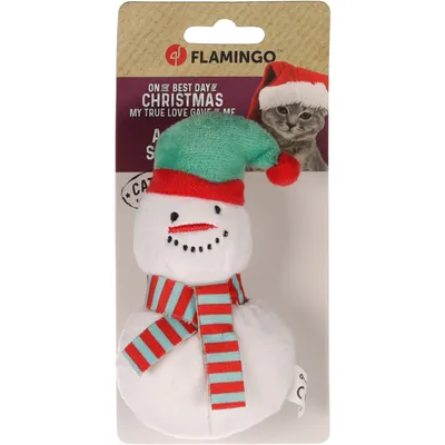 Flamingo - Bonhomme de neige Blanc Xami Jouet Noël pour chat