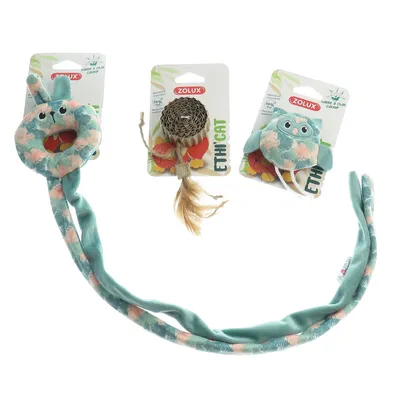 animallparadise - 3 jouets, chouette, disque carton et jouet de porte tissu