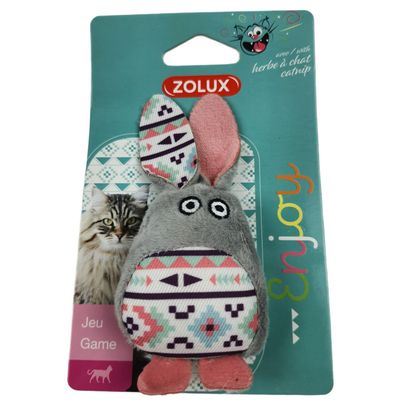 Lapin gris Kali. 11 x 5 cm x 3 cm. avec catnip. Jouet chat