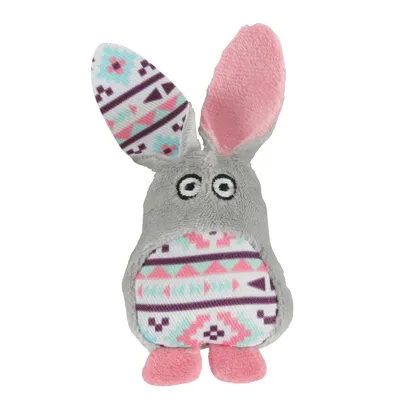 Lapin gris Kali. 11 x 5 cm x 3 cm. avec catnip. Jouet chat