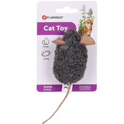 Flamingo - 1 souris SUAVA 15 cm jouet pour chat, couleur aléatoire.