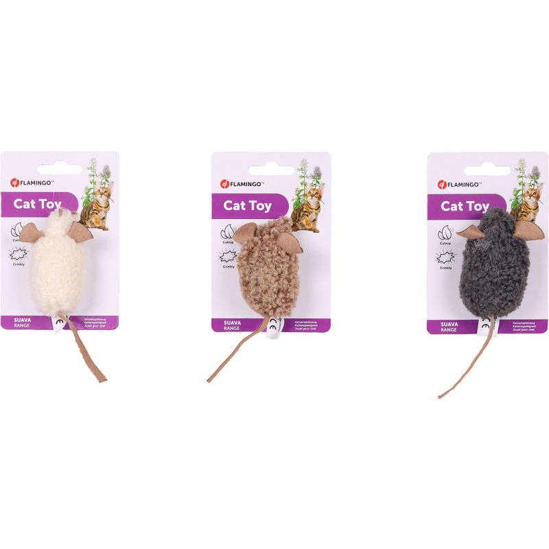 Flamingo - 1 souris SUAVA 15 cm jouet pour chat, couleur aléatoire.