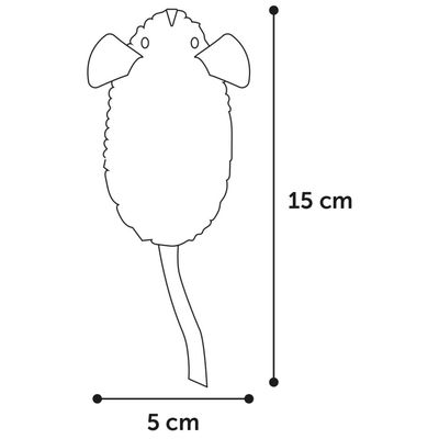 1 souris SUAVA 15 cm jouet pour chat, couleur aléatoire.