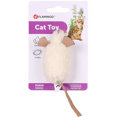 Flamingo - 1 souris SUAVA 15 cm jouet pour chat, couleur aléatoire.