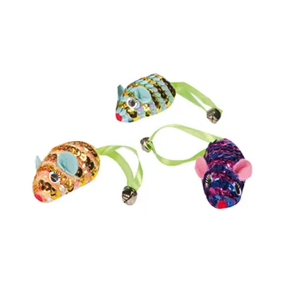 animallparadise - lot de 3 Souris mousse spiral avec grelot 6.5 cm jouet po animallparadise - lot de 3 Souris mousse spiral avec grelot 6.5 cm jouet po