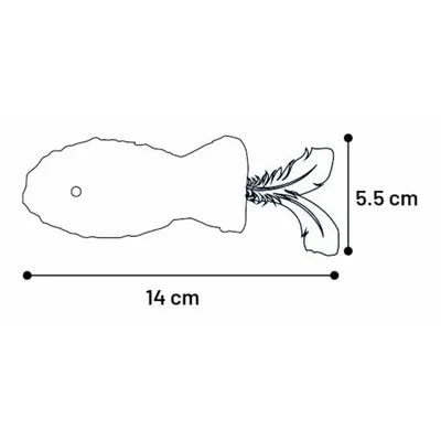 Flamingo - Jouet Justo poisson 14 x 5 x 2 cm Brun & Jaune pour chat