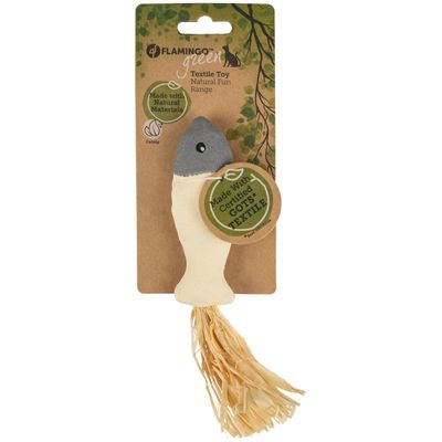 Poisson Natural fun. 20 cm. gris beige. gamme green. jouet pour chat.