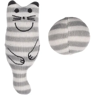 Flamingo - Jouet Chat Gris + balle avec Catnip 13 cm x 3 cm pour chat Flamingo - Jouet Chat Gris + balle avec Catnip 13 cm x 3 cm pour chat