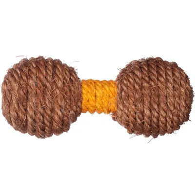 Flamingo - Jouet Justo Haltère 11.8 x 5 cm Brun & Jaune pour chat