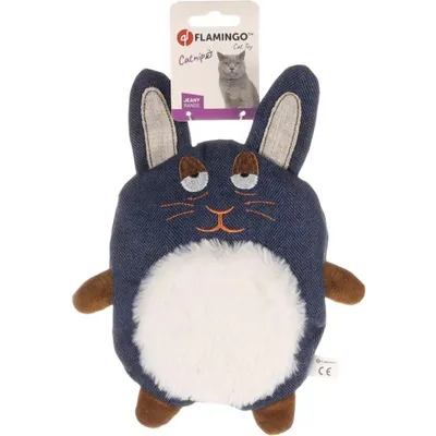 Jouet peluche Lapin  Jeany , 22 x 27 cm pour chat