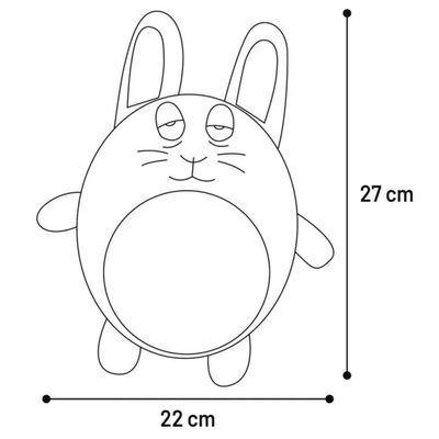 Jouet peluche Lapin  Jeany , 22 x 27 cm pour chat