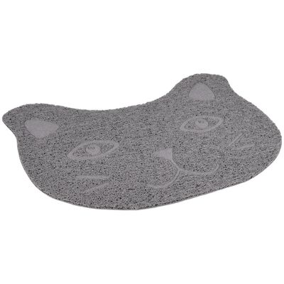 Tapis Zelda gris 30 x 40 cm pour bac à litière pour chat