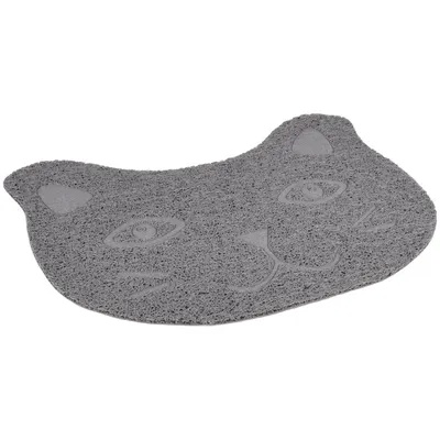 Tapis Zelda gris 30 x 40 cm pour bac à litière pour chat