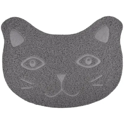 Tapis Zelda gris 30 x 40 cm pour bac à litière pour chat