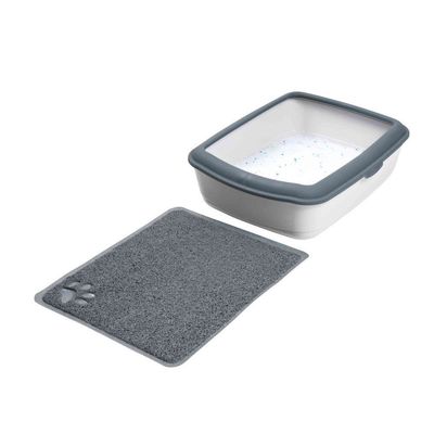 Tapis pour bac à litière gris 37 x 45 cm pour chat