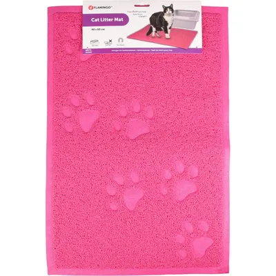 Tapis rose 40 x 60 cm pour bac à litière pour chat