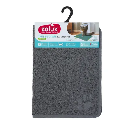 Tapis d'hygiène 40 x 60 cm gris pour maison de toilette chat
