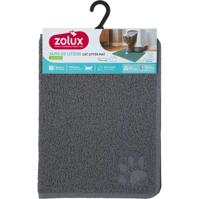 Tapis d'hygiène 40 x 60 cm gris pour maison de toilette chat